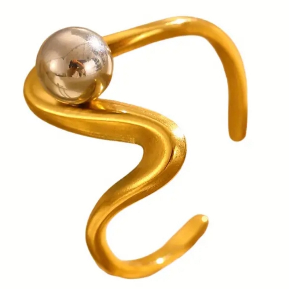 18K Gold Plated Gold-Tone Adjustable Ring